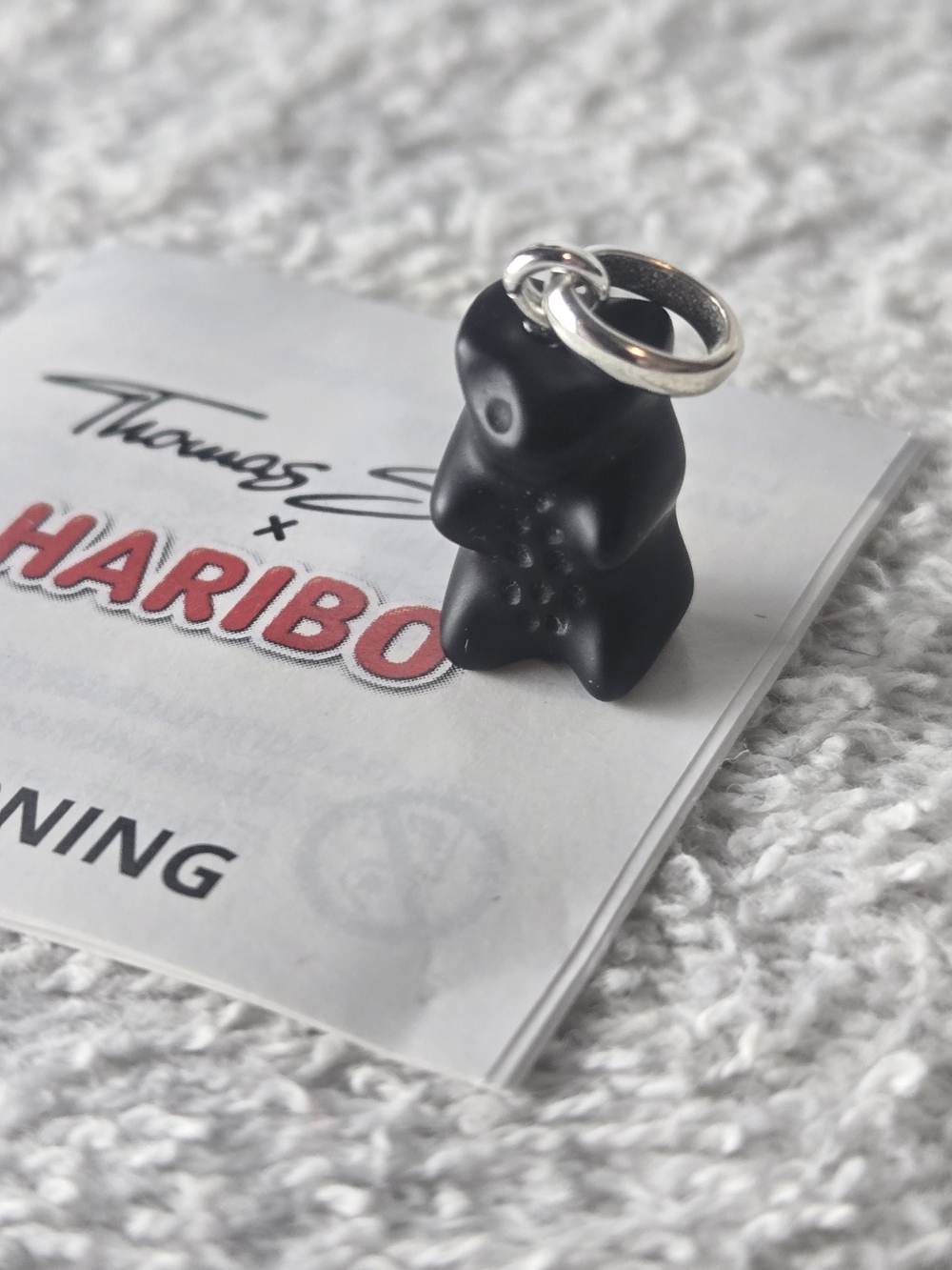 Thomas Sabo x HARIBO Silver Gummy Bear Charm - Black